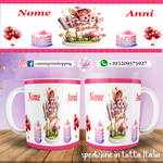 Tazza Happy Birthday Personalizzata   con nome ed anni. mod.2