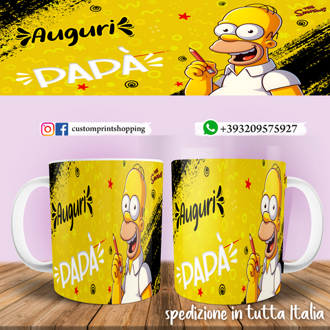 TAZZA PAPA' HOMER SIMPSON PERSONALIZZATA MOD.3