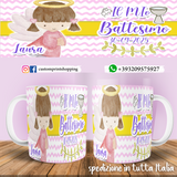 TAZZA  BATTESIMO PERSONALIZZATA CON NOME E DATA MOD.4
