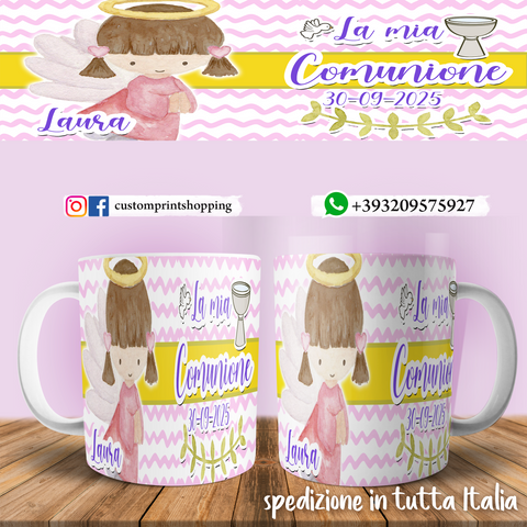 TAZZA  PRIMA COMUNIONE PERSONALIZZATA CON NOME E DATA MOD.4