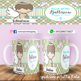 TAZZA  BATTESIMO PERSONALIZZATA CON NOME E DATA MOD.5