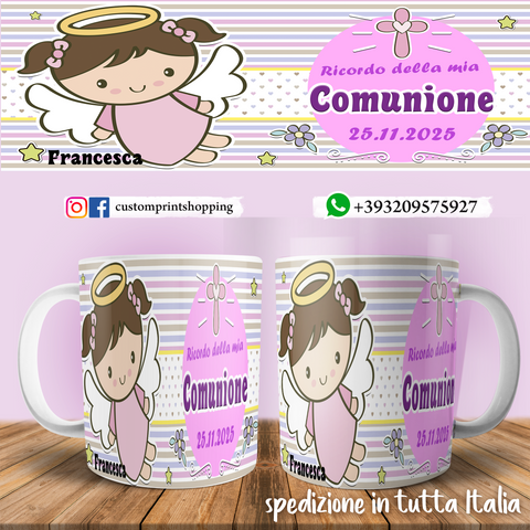 TAZZA  PRIMA COMUNIONE PERSONALIZZATA CON NOME E DATA MOD.6