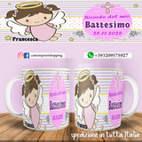 TAZZA  BATTESIMO PERSONALIZZATA CON NOME E DATA MOD.6