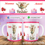 Tazza Happy Birthday Personalizzata   con nome ed anni. mod.6