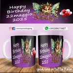 Tazza Happy Birthday Angioletto Personalizzata  con data