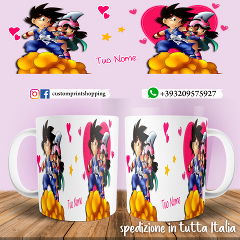 TAZZA GOKU PERSONALIZZATA CON NOME MOD.2