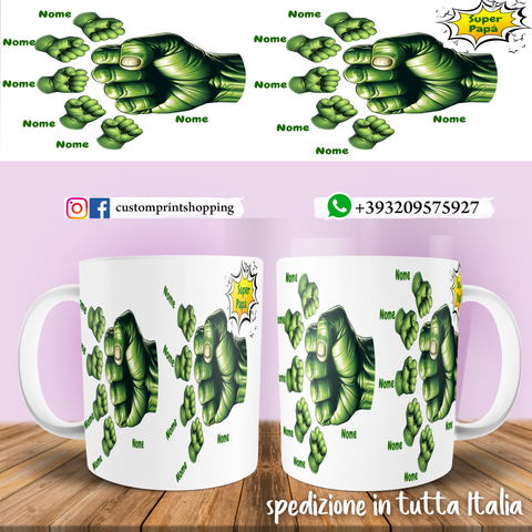 TAZZA PAPA' HULK PERSONALIZZATA MOD.5