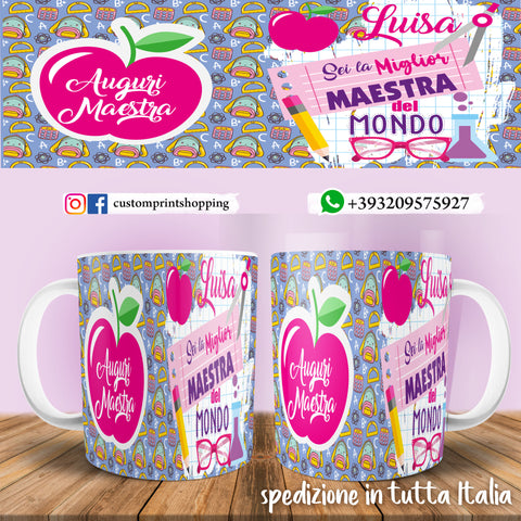 TAZZA  MIGLIOR MAESTRA PERSONALIZZATA CON NOME