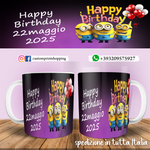 Tazza Happy Birthday Minions Personalizzata  con data