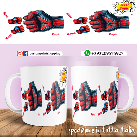 TAZZA PAPA' SPIDERMAN PERSONALIZZATA MOD.2