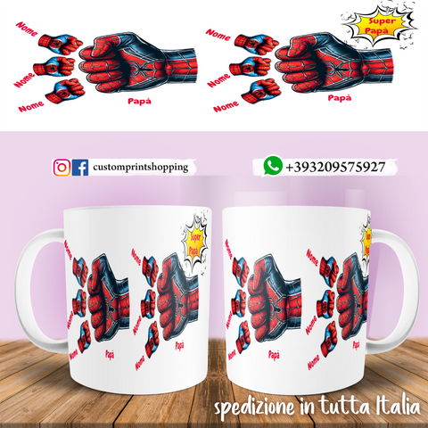 TAZZA PAPA' SPIDERMAN PERSONALIZZATA MOD.3