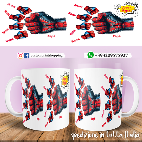 TAZZA PAPA' SPIDERMAN PERSONALIZZATA MOD.4