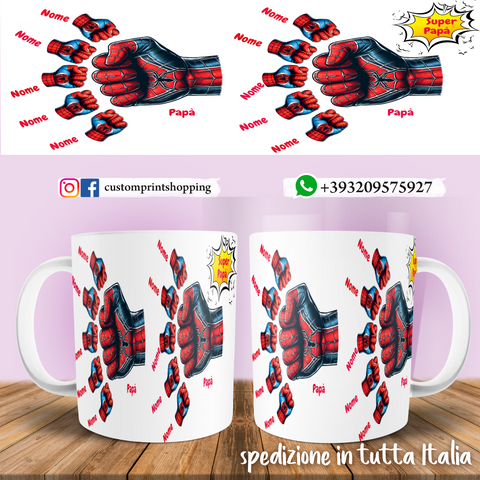 TAZZA PAPA' SPIDERMAN PERSONALIZZATA MOD.5