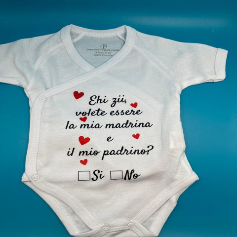 Body Neonato Madrina Padrino Zii Personalizzato