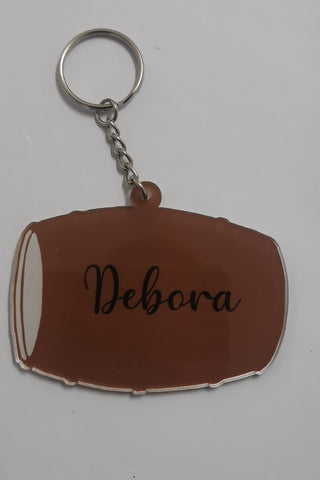 CALAMITA O PORTACHIAVI A FORMA DI BOTTE IN PLEXIGLASS PERSONALIZZATO CON NOME