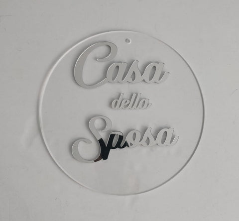 FUORI PORTA DECORATO CASA DELLA SPOSA IN PLEXIGLASS PERSONALIZZATO