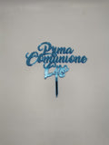 CAKE TOPPER  PRIMA COMUNIONE PERSONALIZZATO CON IL TUO NOME IN ACRILICO