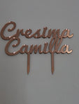 CAKE TOPPER CRESIMA CON NOME PERSONALIZZATO