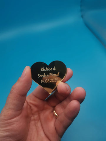 Gadget  in Acrilico a forma di cuore Personalizzato con tua frase