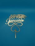 CAKE TOPPER AUGURI DOTTORE PERSONALIZZATO CON NOME IN PLEXIGLASS