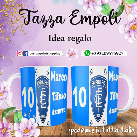 TAZZA TIFOSO EMPOLI PERSONALIZZATA CON NOME E NUMERO