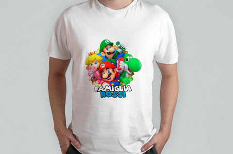 T-shirt Personalizzata Super Mario Bros con Nome della famiglia - Idea Regalo