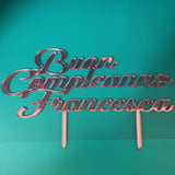 cake topper compleanno personalizzato", "topper torta compleanno acrilico", "scritte torta compleanno plexiglass". con nome