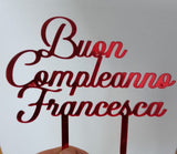 Cake Topper Buon Compleanno Personalizzato con Nome