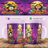 TAZZA  HALLOWEEN CARICATURA GARFIELD PERSONALIZZABILE CON NOME