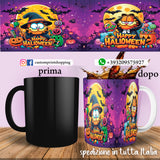 TAZZA  HALLOWEEN CARICATURA GARFIELD PERSONALIZZABILE CON NOME