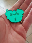 Gadget Toolino (Mickey-Mouse) in Acrilico Personalizzato con Nome e numero - Calamita o Portachiavi