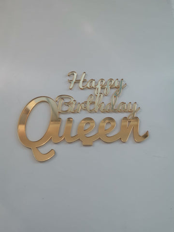 SCRITTA HAPPY BIRTHDAY QUEEN IN PLEXIGLASS PERSONALIZZATO  IN ACRILICO
