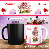 Tazza Happy Birthday Personalizzata   con nome ed anni. mod.2