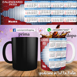 TAZZA CALENDARIO 2025 PERSONALIZZATA CON NOME