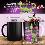 Tazza Happy Birthday Draghetto Personalizzata  con data mod.1