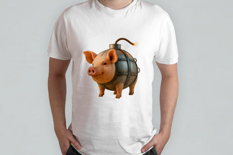 T-Shirt Brainrot Meme Maiale Bombardino Personalizzata con nome