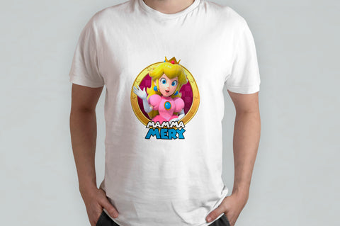 T-shirt Personalizzata Super Mario Bros con Nome di tua mamma - Idea Regalo