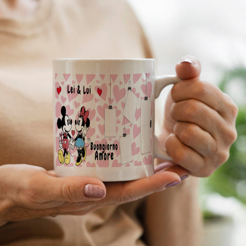 TAZZA MICKEY MINNIE PERSONALIZZABILE CON NOME MOD.4