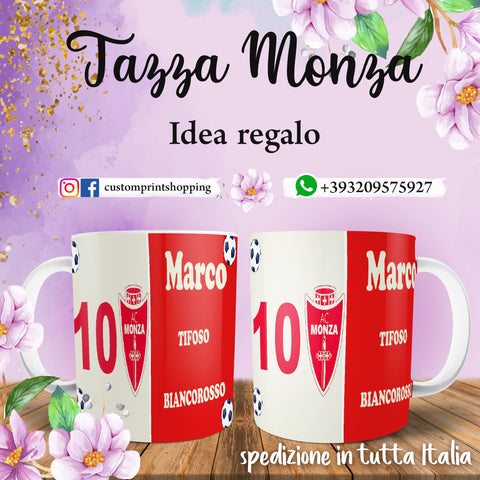 TAZZA TIFOSO MONZA PERSONALIZZATA CON NOME E NUMERO