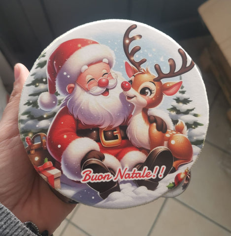 TAMBURO PERSONALIZZATO A TEMA BABBO NATALE