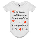 Body Neonato Madrina Padrino Nonni Personalizzato