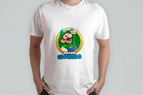 T-shirt Personalizzata Super Mario Bros con Nome di tua nonno - Idea Regalo