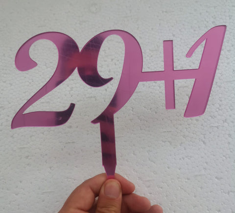 CAKE TOPPER  CON ANNI PERSONALIZZATO IN ACRILICO