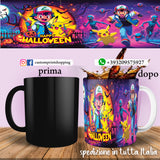 TAZZA  HALLOWEEN CARICATURA PIKACHU PERSONALIZZABILE CON NOME