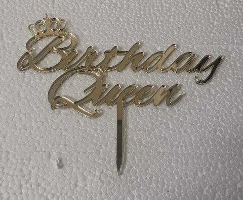 CAKE TOPPER BIRTHDAY QUEEN IN PLEXIGLASS PERSONALIZZATO  IN ACRILICO