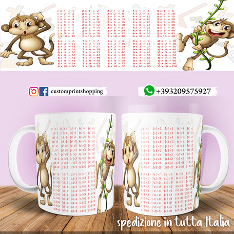 TAZZA TABELLINE SCIMMIETTA