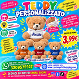 Peluche Teddy Orsacchiotto con Cappuccio Personalizzato