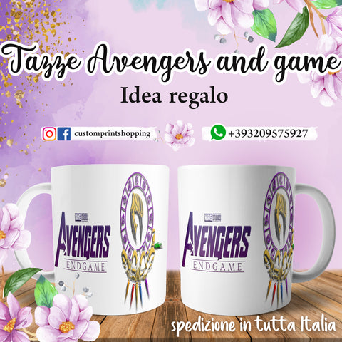 TAZZA AVENGERS END GAME THANOS  PERSONALIZZABILE