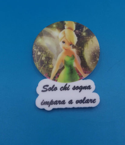 Calamita o portachiavi Fatina Trilli in plexiglass personalizzato con foto/immagine e testo