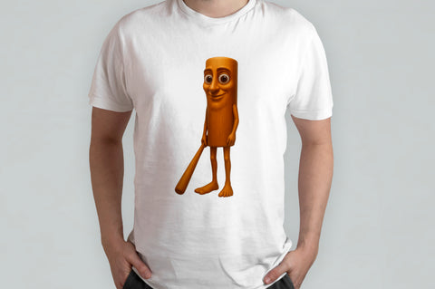 T-Shirt Brainrot Meme Tung Tung Sahur Personalizzata con nome